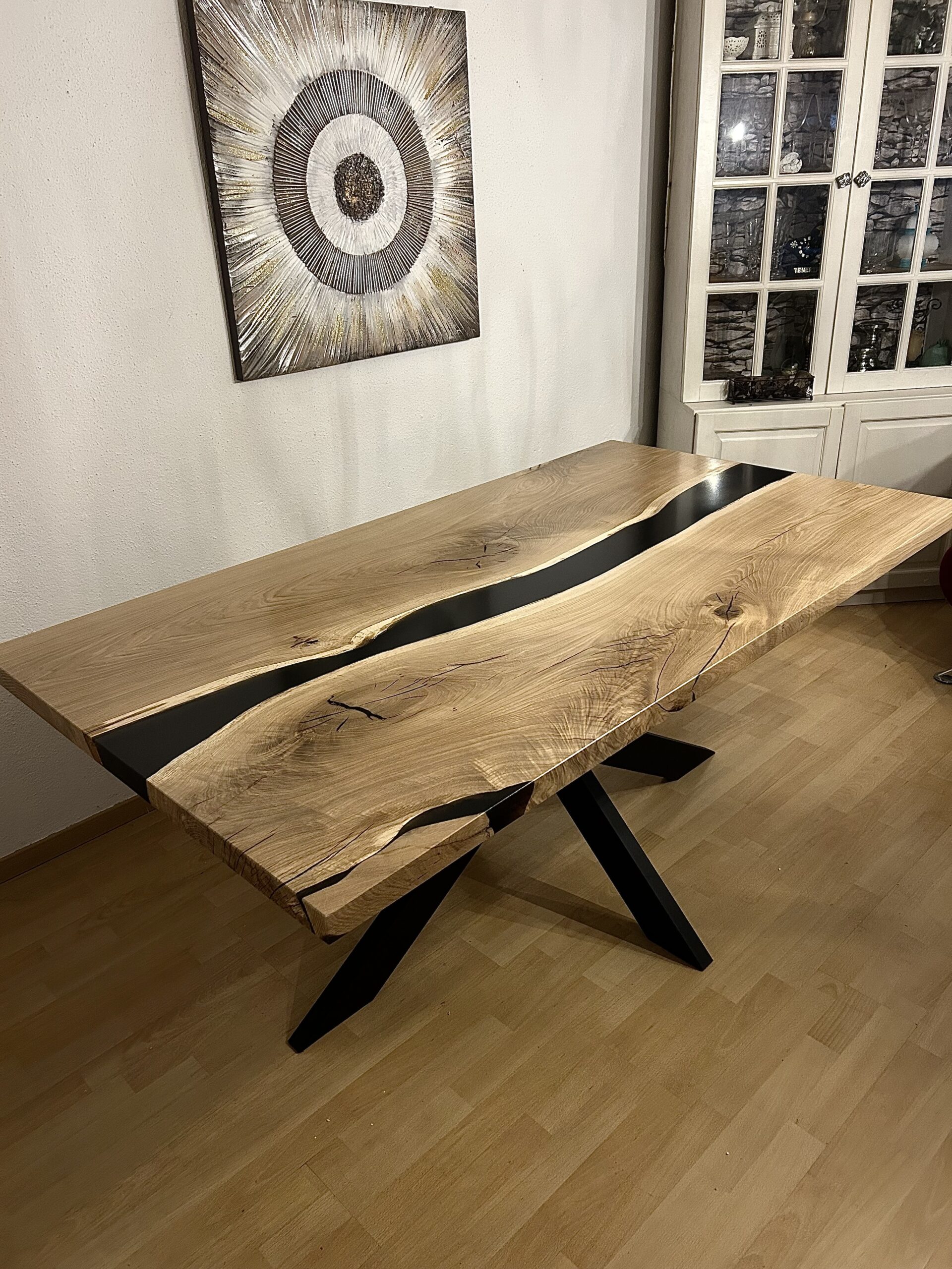 Eichenholz Epoxidharz Esstisch